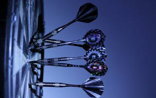 Darts on dartboard